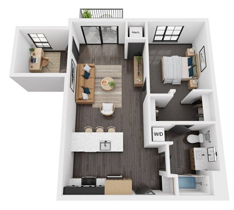a floor plan of a 1 bedroom apartment at carbon31 in bloomington, mn